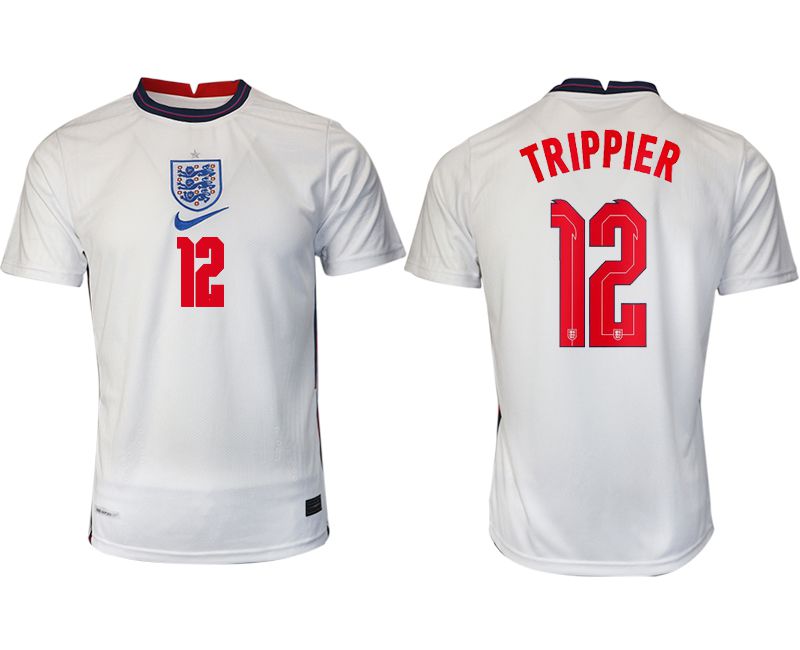 Men 2020-2021 European Cup England home aaa version white #12 Nike Soccer Jersey